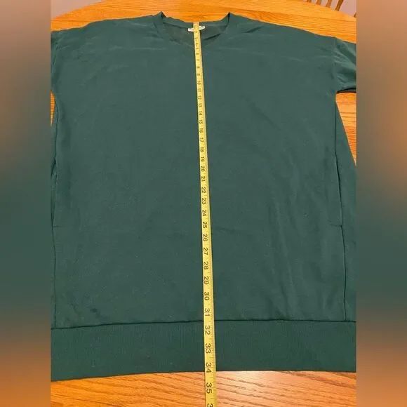 Zenana Green Long Sleeve Oversized Tunic Sweatshirt with Pockets - Picture 9 of 10